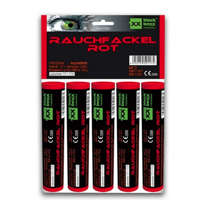 Rauchfackel Rot (5er Pack)