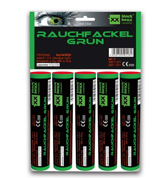 Rauchfackel Grün (5er Pack)