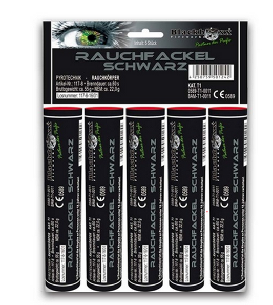 Rauchfackel Schwarz (5er Pack)