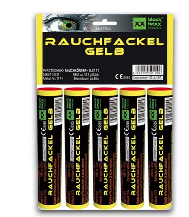 Rauchfackel Gelb (5er Pack)