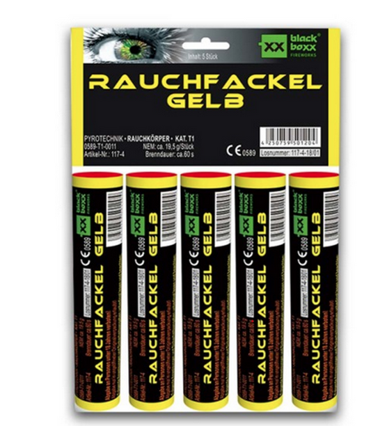 Rauchfackel Gelb (5er Pack)