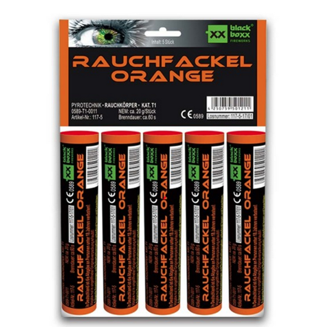 Rauchfackel Orange (5er Pack)